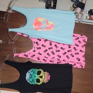 3 Sugar Skull sleeveless tshirts